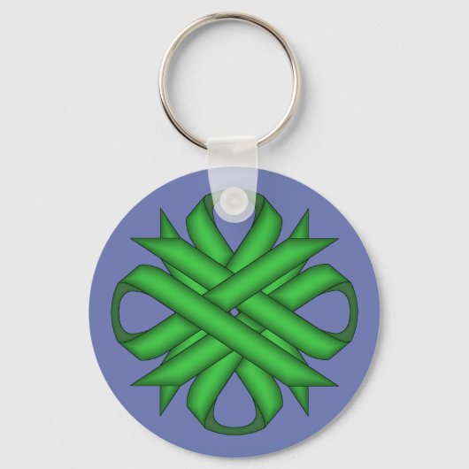 Green Clover Ribbon door Kenneth Yoncich Sleutelhanger (Voorkant)