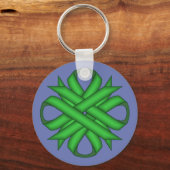 Green Clover Ribbon door Kenneth Yoncich Sleutelhanger (Voorkant)