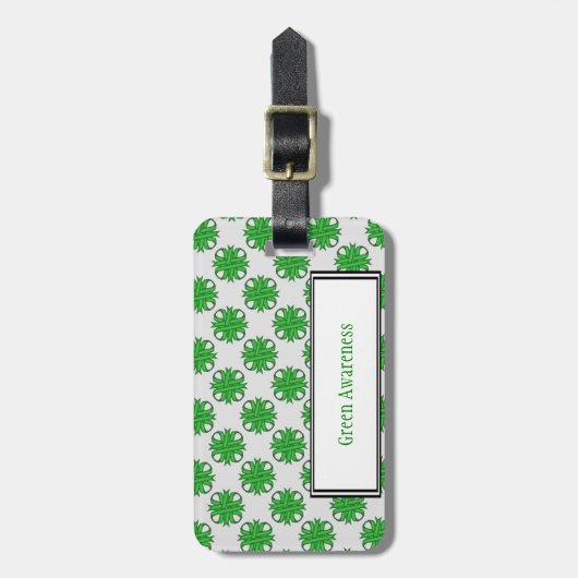 Green Clover Ribbon Sjabloon door Kenneth Yoncich Bagagelabel (Voorkant verticaal)