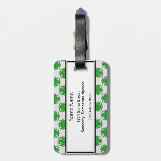 Green Clover Ribbon Sjabloon door Kenneth Yoncich Bagagelabel (Achterkant verticaal)