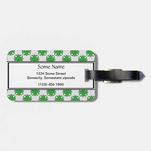 Green Clover Ribbon Sjabloon door Kenneth Yoncich Bagagelabel (Achterkant horizontaal)