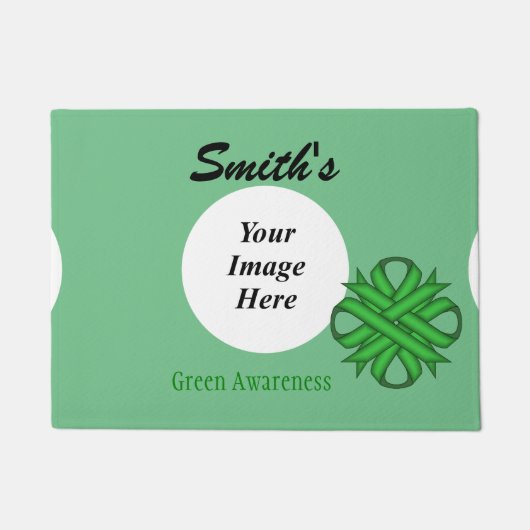 Green Clover Ribbon Sjabloon door Kenneth Yoncich Deurmat (Voorkant)