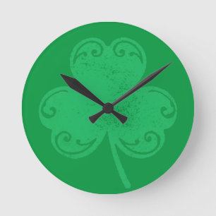 Green Clover Ronde Klok