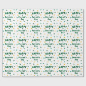 Green Clover Shamrock Happy Patrick's Day Cadeaupapier (Vlak)