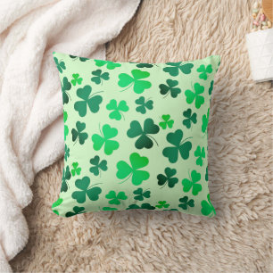 Green Clover Shamrock Leaf Floral Retro Elegant Kussen