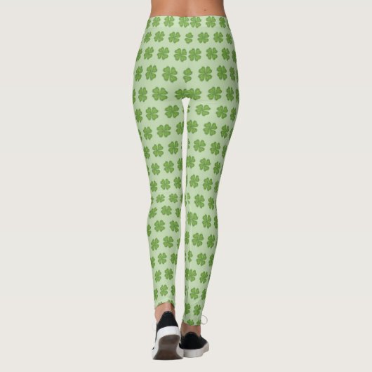 Green Clover Shamrock Pattern Schattige Leggings (Achterkant)