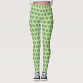 Green Clover Shamrock Pattern Schattige Leggings (Voorkant)