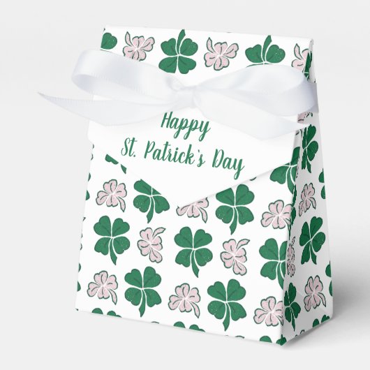 Green Clover Shamrock Pattern St. Patrick's Day Bedankdoosjes (Voorkant Zijde)