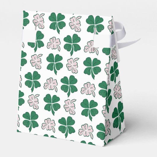 Green Clover Shamrock Pattern St. Patrick's Day Bedankdoosjes (Achterkant)