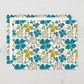 Green Clover Shamrock Pattern St. Patrick's Day Briefkaart (Voorkant / Achterkant)