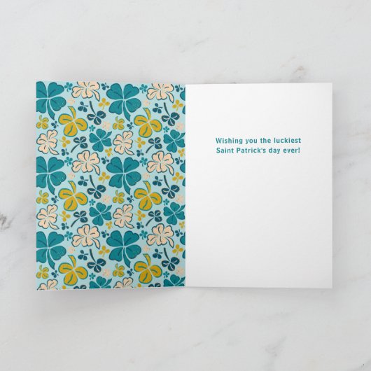 Green Clover Shamrock Pattern St. Patrick's Day Ca Kaart (Binnen)