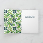 Green Clover Shamrock Pattern St. Patrick's Day Kaart (Binnen)