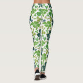 Green Clover Shamrock Pattern St. Patrick's Day Leggings (Achterkant)