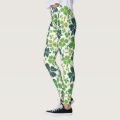 Green Clover Shamrock Pattern St. Patrick's Day Leggings (Links)