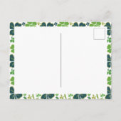 Green Clover Shamrock Pattern St. Patrick's Day Po Briefkaart (Achterkant)