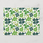 Green Clover Shamrock Pattern St. Patrick's Day Po Briefkaart (Voorkant)