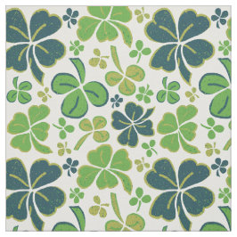 Green Clover Shamrock Pattern St. Patrick's Day Stof