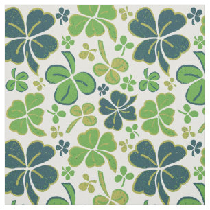 Green Clover Shamrock Pattern St. Patrick's Day Stof
