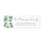 Green Clover Shamrock Return Address Etiket (Voorkant)