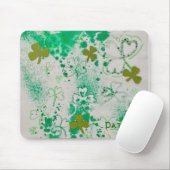 Green Clover Shamrock Splash Design Muismat (Met muis)