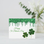 Green Clover Shamrock St. Patricks Day Feestdagenkaart (Staand voorkant)