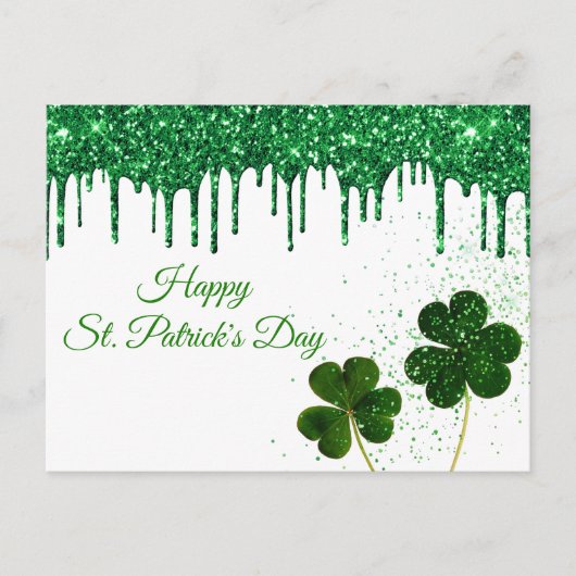Green Clover Shamrock St. Patricks Day Feestdagenkaart (Voorkant)