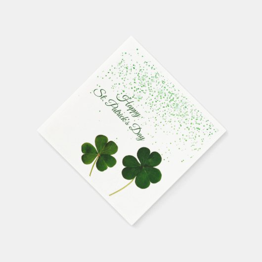 Green Clover Shamrock St. Patricks Day Servet (Hoek)