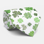 Green Clover Shamrock St Patrick's day Stropdas (Opgerold)
