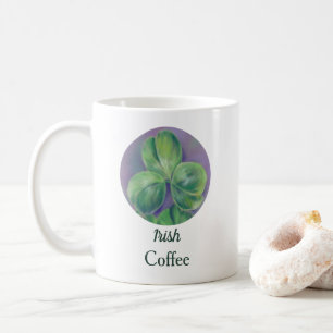 Green Clover Shamrocks op Paarse pasteelkunst Koffiemok