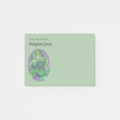 Green Clover Shamrocks op Paarse pasteelkunst Post-it® Notes (Voorkant)