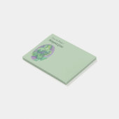 Green Clover Shamrocks op Paarse pasteelkunst Post-it® Notes (Schuin)