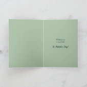 Green Clover Shamrocks op Paarse St. Patrick's Day Kaart (Binnen)