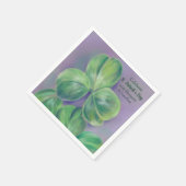 Green Clover Shamrocks op Paarse St. Patrick's Day Servet (Hoek)