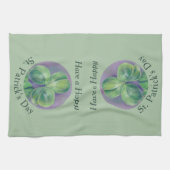 Green Clover Shamrocks op Paarse St. Patrick's Day Theedoek (Horizontaal)