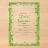 Green Clover St Patrick's Day Irish Bridal Shower  Acryl Uitnodigingen (Voorkant)