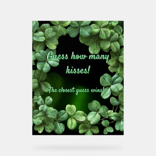 Green Clovers Baby shower Acryl Bord (Voorkant)