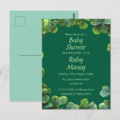 Green Clovers Baby shower Briefkaart (Voorkant / Achterkant)
