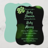 Green Clovers Baby shower Kaart (Voorkant / Achterkant)