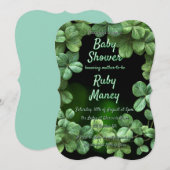 Green Clovers Baby shower Kaart (Voorkant / Achterkant)