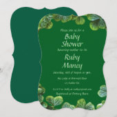 Green Clovers Baby shower Kaart (Voorkant / Achterkant)