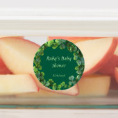 Green Clovers Baby shower Labels (Aangebracht)