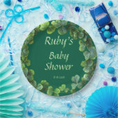 Green Clovers Baby shower Papieren Bordje (Feest)