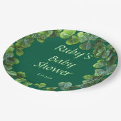 Green Clovers Baby shower Papieren Bordje (Gekanteld)