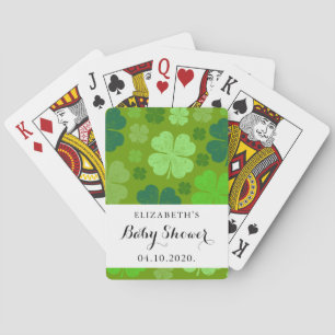 Green Clovers, Lucky Clovers, Baby shower Pokerkaarten
