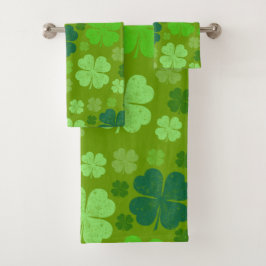 Green Clovers, Lucky Clovers, Saint Patrick's Day Bad Handdoek