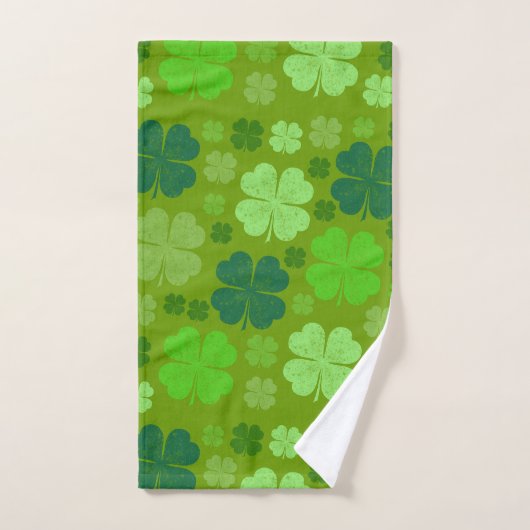 Green Clovers, Lucky Clovers, Saint Patrick's Day Bad Handdoek (Handdoek)