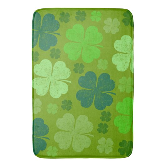 Green Clovers, Lucky Clovers, Saint Patrick's Day Badmat (Voorkant Verticaal)