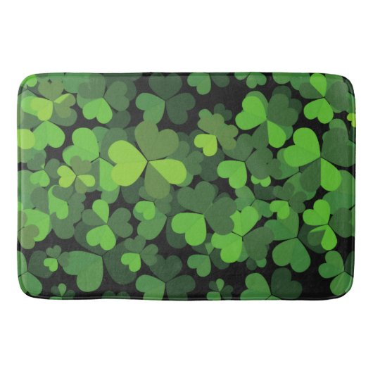 Green Clovers, Lucky Clovers, Saint Patrick's Day Badmat (Voorkant)