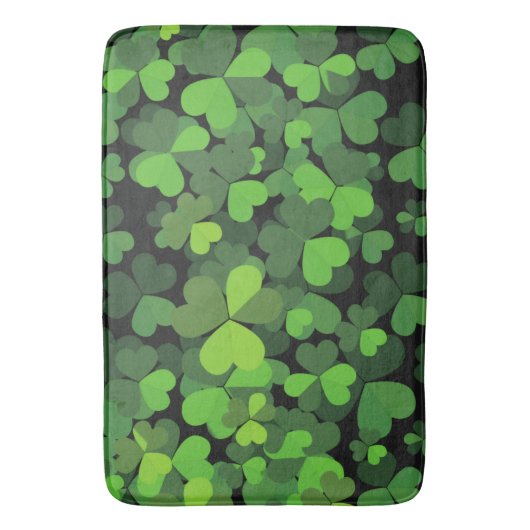 Green Clovers, Lucky Clovers, Saint Patrick's Day Badmat (Voorkant Verticaal)