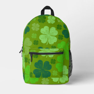 Green Clovers, Lucky Clovers, Saint Patrick's Day Bedrukte Rugzak